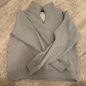 Brandy Melville Heather Gray Quarter Zip Pullover